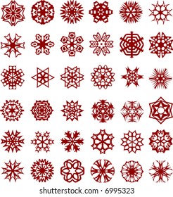 A lot of beautiful snowflakes. Vector illustration.