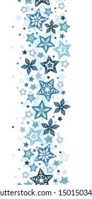 Beautiful Snowflakes vertical seamless pattern - hand drawn, great for Christmas or New Years themed fabrics, banners, wrapping paper, wallpaper or cards - vector surface design