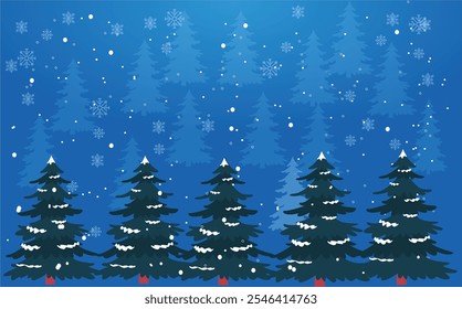 Beautiful snowflakes wallpaper.  Snowflakes on blue background.  Snowfall weather background. Snowflakes January February theme. Snowy nature landscape. Magic nature fantasy snowfall background