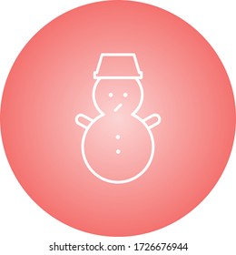 Beautiful Snowman Line Vector Icon
