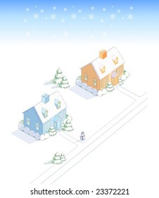 Beautiful Snowscape - vector illustration