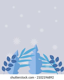 beautiful snowy winter nature background