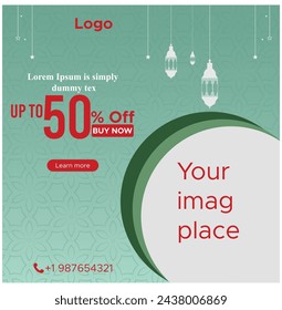 Beautiful social media post design element. 50% off sale offer advertisement business background art vector design. editable branding consents template. 