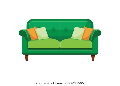 Beautiful sofa vector art illustration 