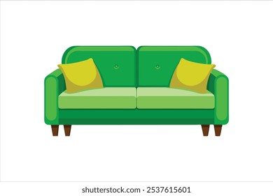 Hermosa ilustración de Arte vectorial de sofá 