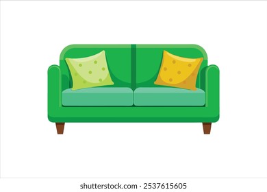 Beautiful sofa vector art illustration 