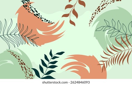 beautiful soft background design with leaf illustration