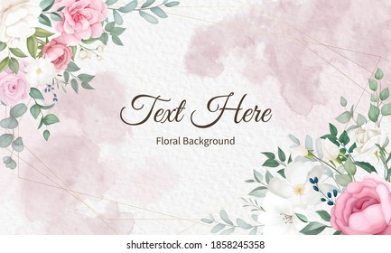 Beautiful soft floral and leaves background design