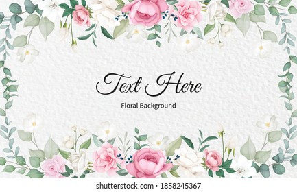 Beautiful soft floral and leaves background design