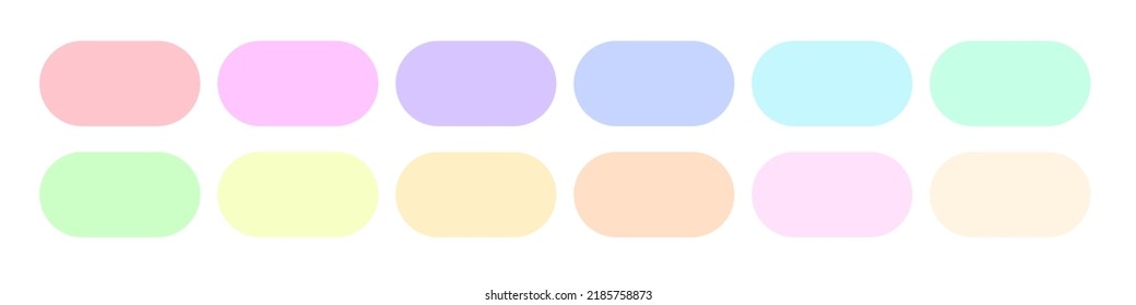 Beautiful soft pastel color palette with swatches. Trendy colors combination.