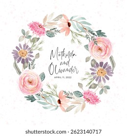 beautiful soft watercolor floral wreath