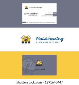 Beautiful Solar panel Logo and business card. vertical Design Vector