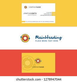 Beautiful Solar system  Logo and business card. vertical Design Vector