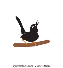 beautiful songbird icon illustration template design