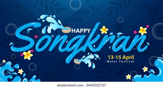 beautiful songkran illustration with gradient color. vector illustration