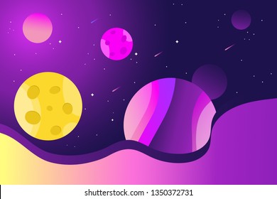 Beautiful space banner. Vector cover design, banner, presentation, flyer.Universe. Space trip.Vector illustration