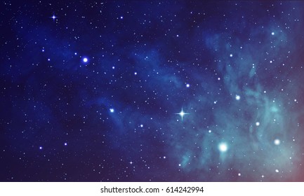 Beautiful space with nebula, realistic vector - EPS 10