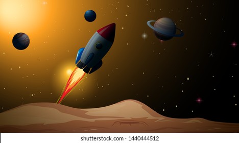 A beautiful space scene illustration
