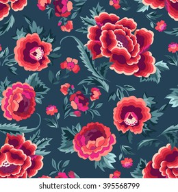Beautiful Spanish floral print ~ seamless background