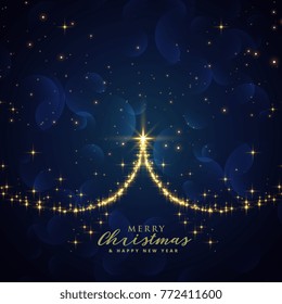beautiful sparkle christmas tree vector background
