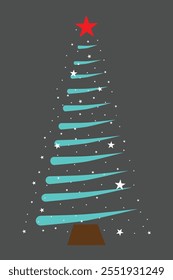 Beautiful Sparkling Christmas Tree With Star Decoration