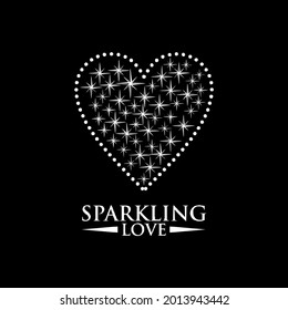 A beautiful sparkling love heart vector logo showcasing a radiant heart with glittering sparkles and highlights, conveying romance and elegance. Ideal for wedding planners, jewelry shops, beauty 