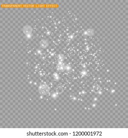 Beautiful sparks shine with special light. Vector sparkles on a transparent background. Christmas abstract pattern. A beautiful illustration for the postcard. The background for the image. Luminaries.
