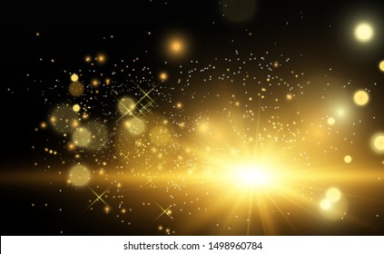 Beautiful sparks shine with special light. Vector sparkles on a transparent background. Christmas abstract pattern. A beautiful illustration for the postcard. The background for the image. Luminaries.