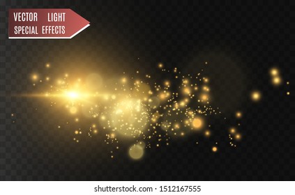 Beautiful sparks shine with special light. Vector sparkles on a transparent background. Christmas abstract pattern. A beautiful illustration for the postcard. The background for the image. Luminaries.