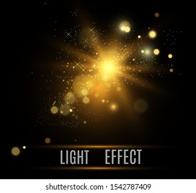 Beautiful sparks shine with special light. Vector sparkles on a transparent background. Christmas abstract pattern. A beautiful illustration for the postcard. The background for the image. Luminaries.