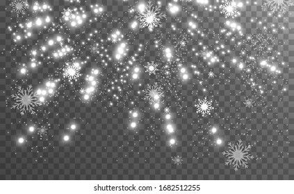 Beautiful sparks shine with special light. Vector sparkles on a transparent background. Christmas abstract pattern. A beautiful illustration for the postcard. The background for the image. Luminaries.