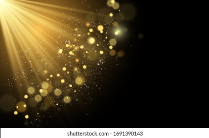 Beautiful sparks shine with a special light. Vector sparkles on transparent background. Christmas abstract pattern. Background for the image.	