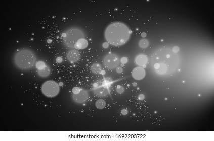 Beautiful sparks shine with special light. Vector sparkles on a transparent background. Christmas abstract pattern. A beautiful illustration for the postcard. The background for the image. Luminaries.
