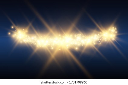 Beautiful sparks shine with special light. Vector sparkles on a transparent background. Christmas abstract pattern. A beautiful illustration for the postcard. The background for the image. Luminaries.