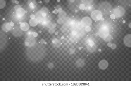 Beautiful sparks shine with special light. Vector sparkles. Christmas abstract pattern.