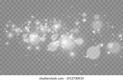 Beautiful sparks shine with special light. Vector sparkles on a transparent background. Christmas abstract pattern. A beautiful illustration for the postcard. The background for the image. Luminaries.