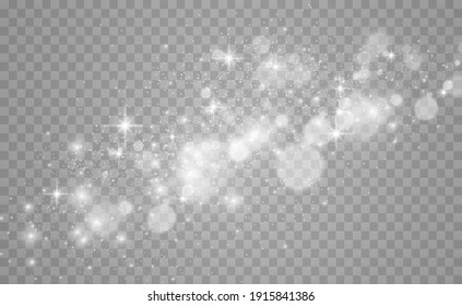 Beautiful sparks shine with special light. Vector sparkles on a transparent background. Christmas abstract pattern. A beautiful illustration for the postcard. The background for the image. Luminaries.