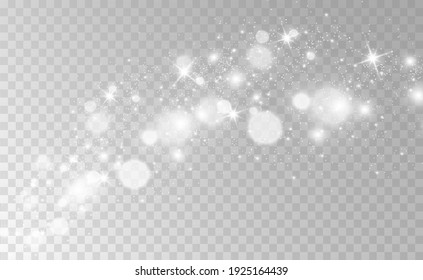 Beautiful sparks shine with special light. Vector sparkles on a transparent background. Christmas abstract pattern. A beautiful illustration for the postcard. The background for the image. Luminaries.