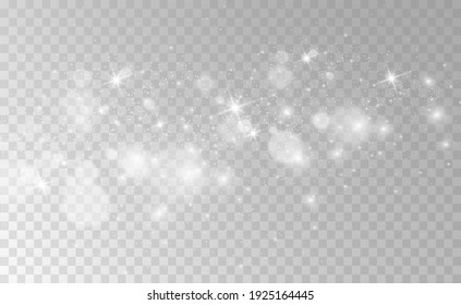 Beautiful sparks shine with special light. Vector sparkles on a transparent background. Christmas abstract pattern. A beautiful illustration for the postcard. The background for the image. Luminaries.