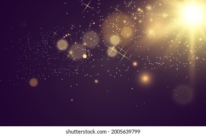 Beautiful sparks shine with special light. Vector sparkles on a transparent background. Christmas abstract pattern. A beautiful illustration for the postcard. The background for the image. Luminaries.