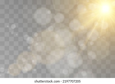 Beautiful sparks shine with special light. Vector sparkles on a transparent background. Christmas abstract pattern. A beautiful illustration for the postcard. The background for the image. Luminarie