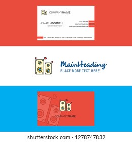 Beautiful Speaker Logo and business card. vertical Design Vector