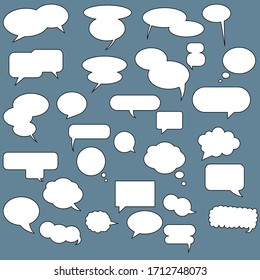 Beautiful speech bubble set, great design for any purposes. Flat vector  illustration. Flat style vector illustration. Business illustration. Vector illustration green background.