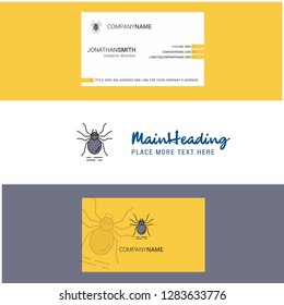 Beautiful Spider Logo and business card. vertical Design Vector
