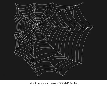 Beautiful spider web. Halloween decor. Decoration for the holiday. Vector illustration isolated on white background.