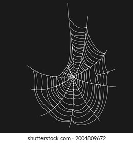 Beautiful spider web. Halloween decor. Decoration for the holiday. Vector illustration isolated on white background.