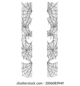 Beautiful spider web. Halloween decor. Decoration for the holiday. Vector illustration isolated on white background.
