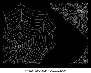 Beautiful spider web. Halloween decor. Decoration for the holiday. Vector illustration isolated on white background.