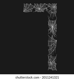 Beautiful spider web. Halloween decor. Decoration for the holiday. Vector illustration isolated on white background.