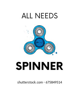 A beautiful spinner. Vector illustration for a postcard or a poster, print for clothes. 